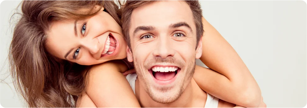 men and women happy face