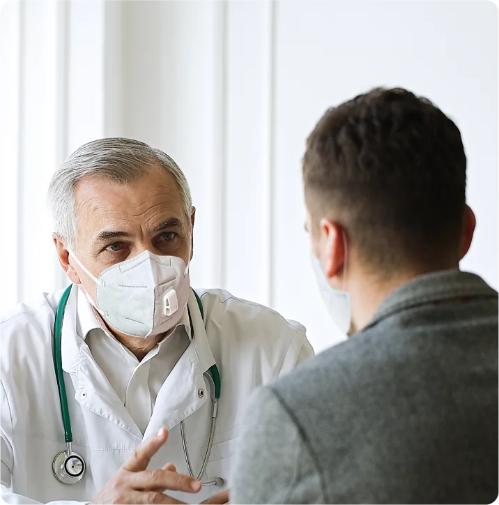 doctor giving advice to patient